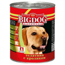 Big Dog влажный корм для собак средних и крупных пород, фарш из телятины с кроликом, в консервах