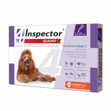 Капли для собак Inspector 10-25 кг, от внешних и внутренних паразитов, 1шт (3 пипетки)
