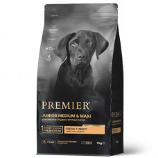 Premier Dog Turkey Junior Medium & Maxi сухой корм для юниоров средних и крупных пород, свежее мясо индейки