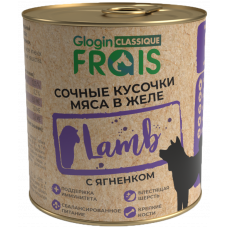 Консервы FRAIS HOLISTIC DOG для собак мясные кусочки с ягненком в желе