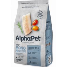 AlphaPet Superpremium Monoprotein сухой корм для взрослых собак мелких пород с белой рыбой