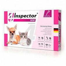 Капли для кошек и собак весом от 0,5 до 2 кг Inspector Mini от паразитов