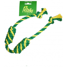 Сарделька канатная 2шт средняя (желтый-зеленый-зеленый) Petsiki 