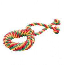 Кольцо канатное Doglike Dental Knot среднее (жёлтый-зелёный-красный)