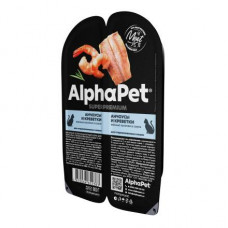 AlphaPet Superpremium влажный корм для взрослых стерилизованных кошек с анчоусами и креветками в соусе, в ламистерах 