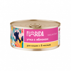 Florida Консервы для кошек Утка с яблоком 0,1кг