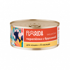 Florida Консервы для кошек Перепёлка с брусникой 