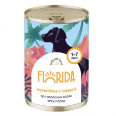 Florida консервы для собак с перепелкой и грушей