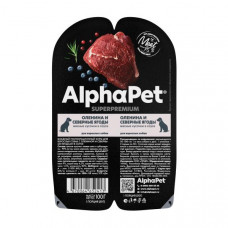 AlphaPet Superpremium влажный корм для взрослых собак с олениной и северными ягодами в соусе, в ламистерах