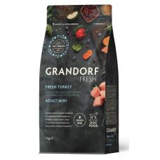 Grandorf Fresh Dog Adult Mini Turkey&Sweet Potato сухой беззерновой корм с живыми пробиотиками для взрослых собак мелких пород с индейкой и бататом - 1 кг