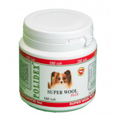 Витамины Polidex Super Wool plus для собак 150 таб.