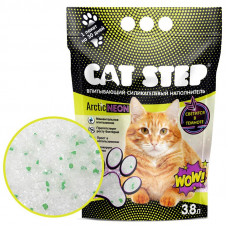 Наполнитель впитывающий силикагелевый CAT STEP Arctic Neon, 3,8 л