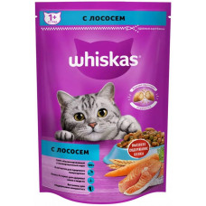 Сухой корм для кошек Whiskas Обед с лососем, вкусные подушечки, с паштетом 