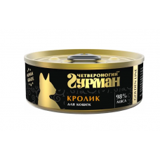Четвероногий гурман Golden line влажный корм для взрослых кошек с кроликом, в консервах - 100 г