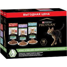 Влажный корм (консервы) PRO PLAN STERILISED MAINTENANCE для взрослых кастрированных котов и стерилизованных кошек паштет с говядиной пауч (75 гр)