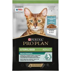 Влажный корм (консервы) PRO PLAN STERILISED MAINTENANCE для взрослых кастрированных котов и стерилизованных кошек паштет с океанической рыбой пауч (75 гр)