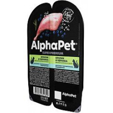 Влажный корм (консервы) ALPHAPET WOW SUPERPREMIUM для взрослых кошек с чувствительным пищеварением с кроликом и потрошками в соусе (85 гр)