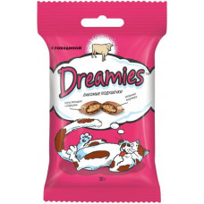 Лакомство для кошек Dreamies Подушечки, с говядиной, 30 г
