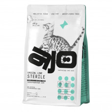 AJO Cat Sterile сухой корм для активных стерилизованных кошек с высоким содержанием белка, с индейкой и уткой - 400 г