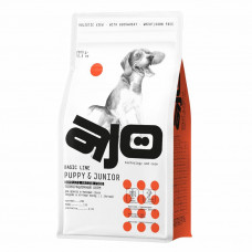 AJO Dog Puppy&Junior сухой корм для щенков и молодых собак средних и крупных пород с индейкой и гречкой - 2 кг