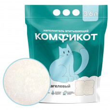 КОМФИКОТ Наполнитель силикагелевый впитывающий без аромата, 3,6 л