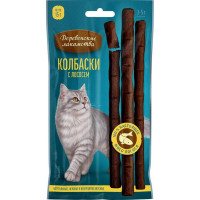 ДЕРЕВЕНСКИЕ ЛАКОМСТВА 15 г колбаски для кошек с лососем