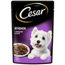 Влажный корм для собак мелких пород Cesar, ягненок, с овощами, 85 г