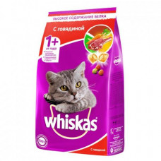 Whiskas сухой корм для взрослых кошек, С говядиной и кроликом