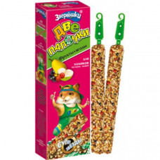 Лакомство для грызунов Зоомир Зверюшки Две палочки, фрукты и ягоды, 80 г