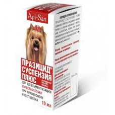 Apicenna Празицид-суспензия Плюс для взрослых собак 10 мл