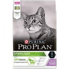Сухой корм для стерилизованных кошек и кастрированных котов ProPlan Sterilised, с комплексом OPTIRENAL, с высоким содержанием индейки