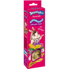 Лакомство для кроликов Зоомир Зверюшки, корзиночки, травы и кукуруза, 100 г